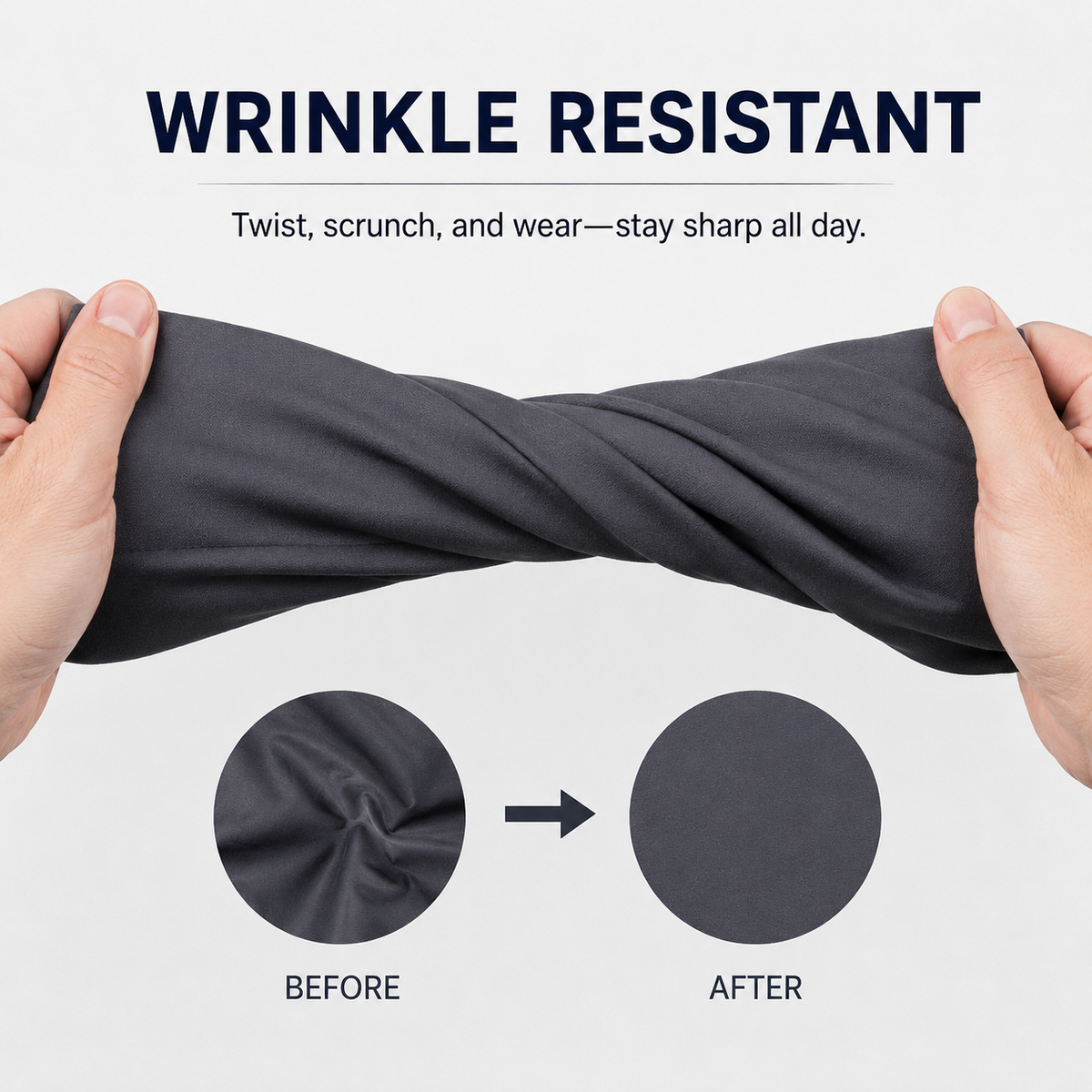 Men's No-Iron Stretch Dress Pants – Comfortable Golf & Business Trousers with Flexible Fit