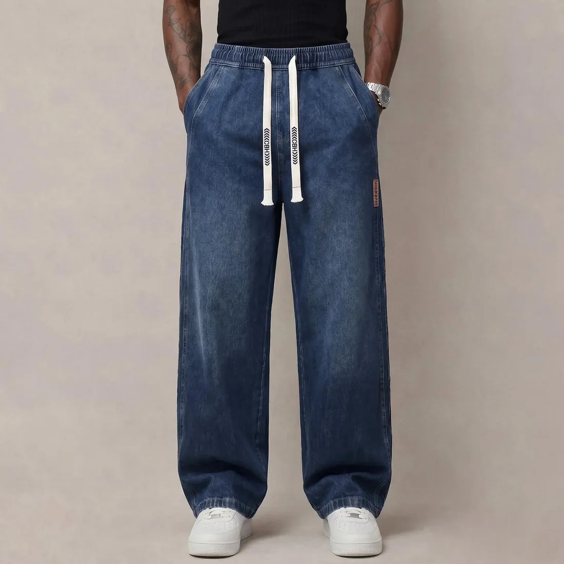 BEST SELLER I6PCS$24.63 I Men's StretchCotton Loose-FitDrawstring Jeans