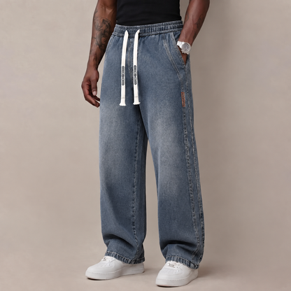 🔥 BEST SELLER | 6PCS $24.63 | Men's Stretch Cotton Loose-Fit Drawstring Jeans