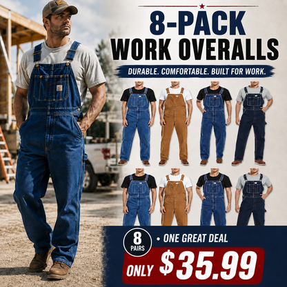 💝💝Last Day Promotion🔥Men's Denim Bib Overalls,  Workwear with Adjustable Straps and Convenient Tool Pockets